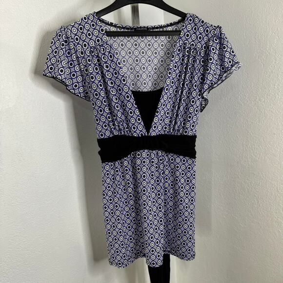 Y2K 00s Babydoll Printed Short Sleeve Top Size Large - Picture 5 of 7